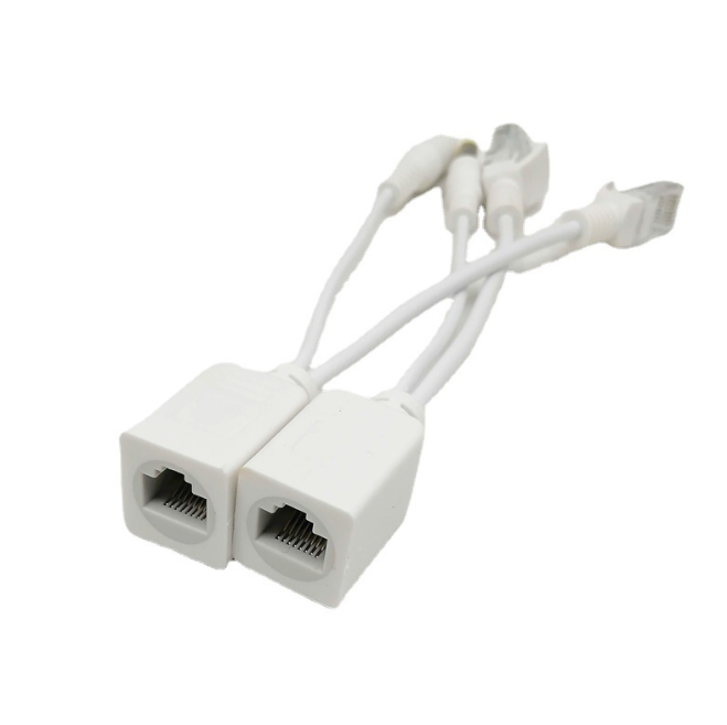 2Pcs RJ45 Power Over Ethernet LAN DC Male Passive PoE Adapter Injector Splitter Cable Kit IP Security Camera Switches