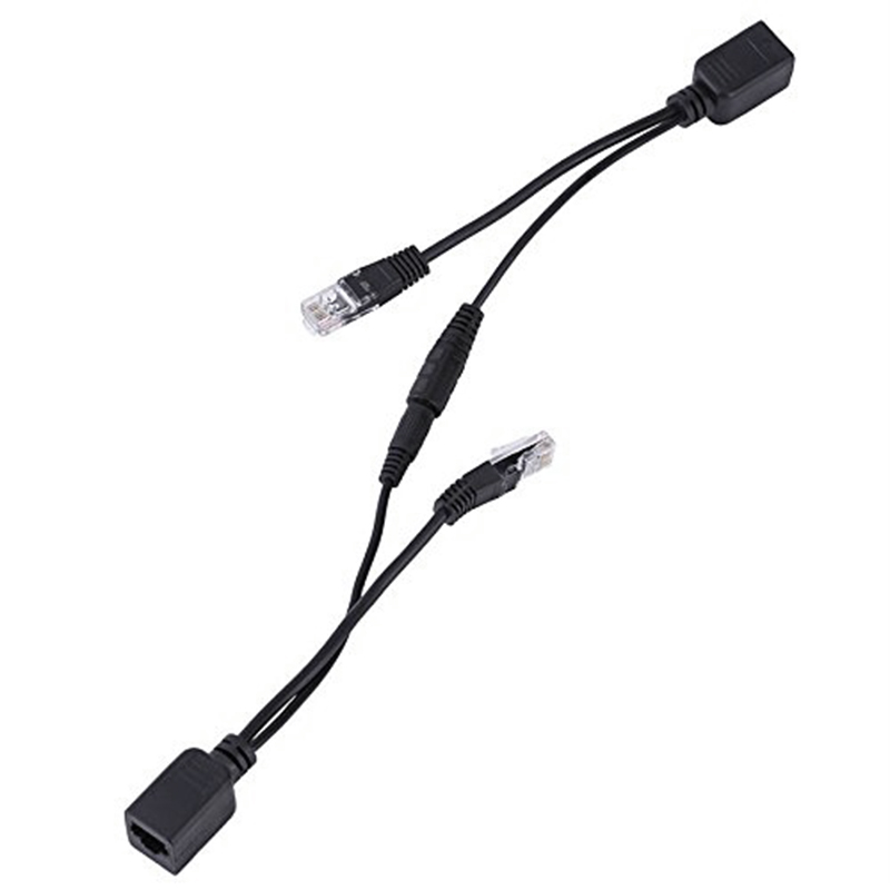 2Pcs RJ45 Power Over Ethernet LAN DC Male Passive PoE Adapter Injector Splitter Cable Kit IP Security Camera Switches
