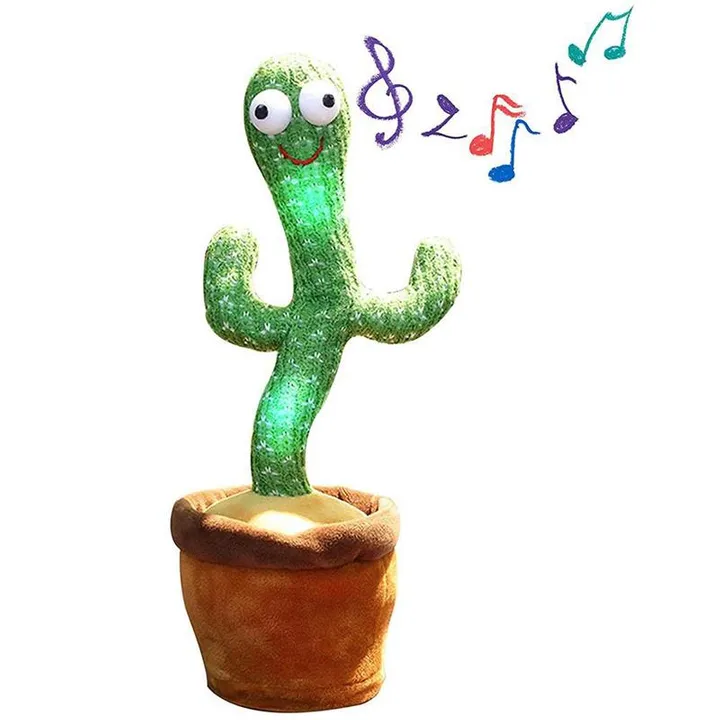 Cactus Plush Toy Electric Singing Dancing And Twisting Cactus Luminous Recording Learning To Speak Twisting Plush Toy