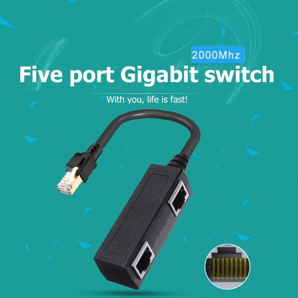 RJ45 Ethernet Splitter Cable RJ45 Male To Female Port LAN Ethernet Network Splitter Adapter