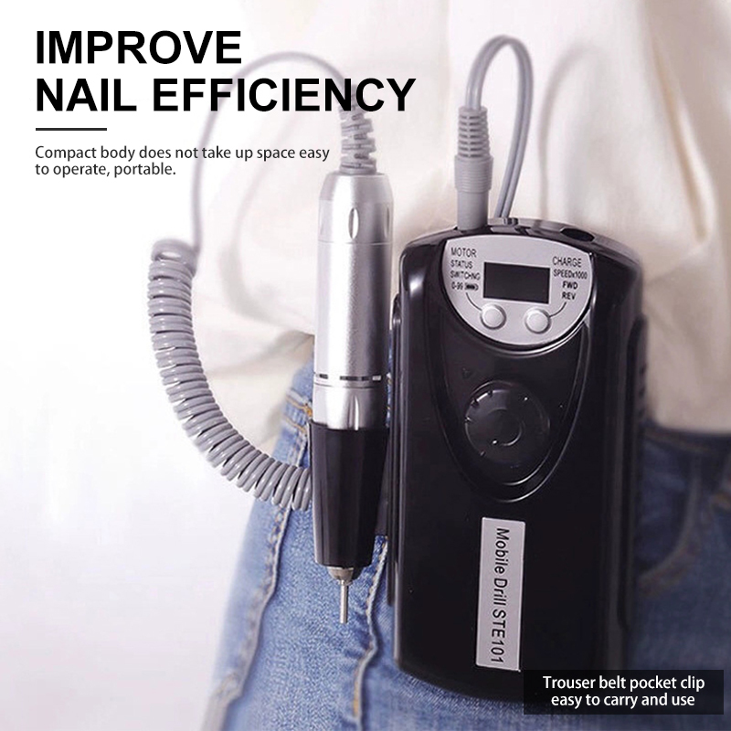 Electric Nail Drill Machine Portable Rechargeable Pro Electric Manicure Nail File Pro Pedicure Nail Cutter With Display