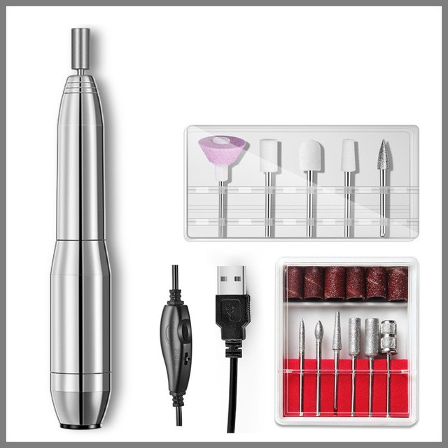 Electric Nail Drill Machine Manicure Machine Set USB Charging Mill Cutter for Manicure Nail File Pedicure Tools