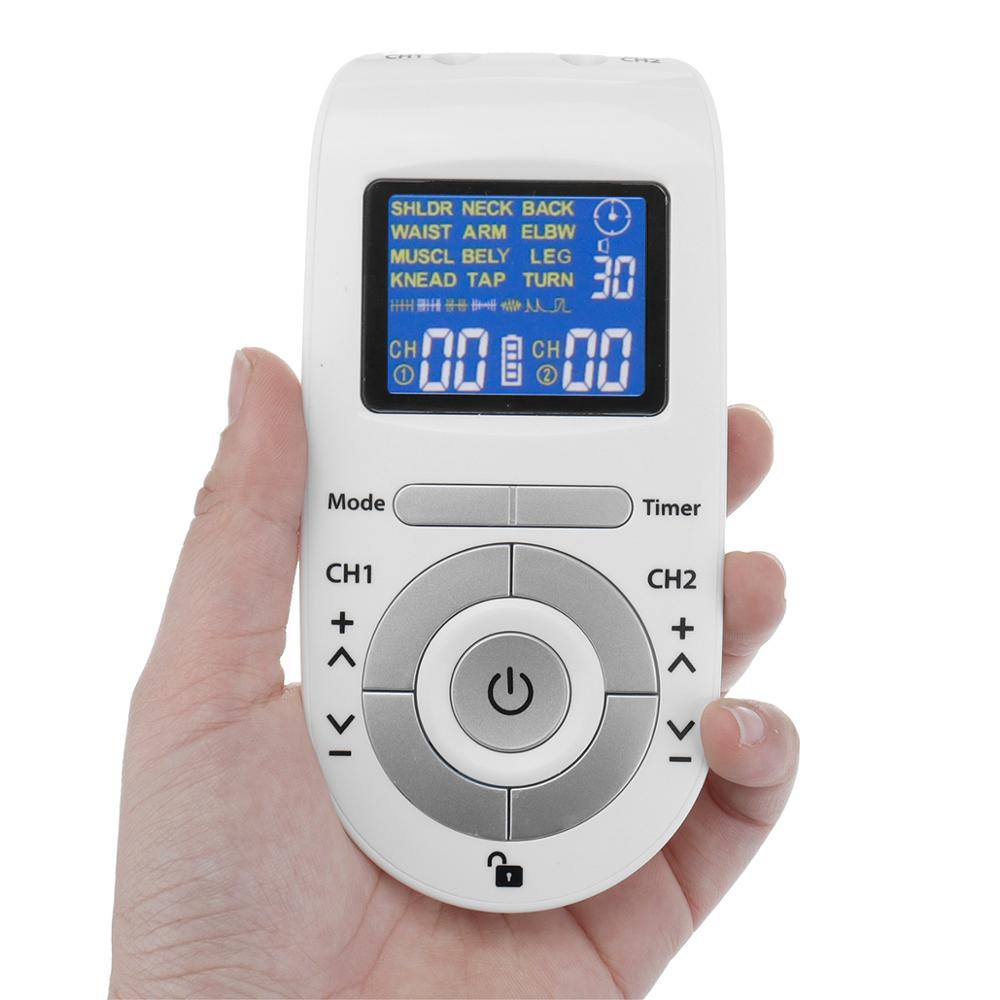 Electric Stimulation Tens Machine Unit 4 Electrodes Pads Pain Relief Digital Therapy Massager EMS Electroestimulador