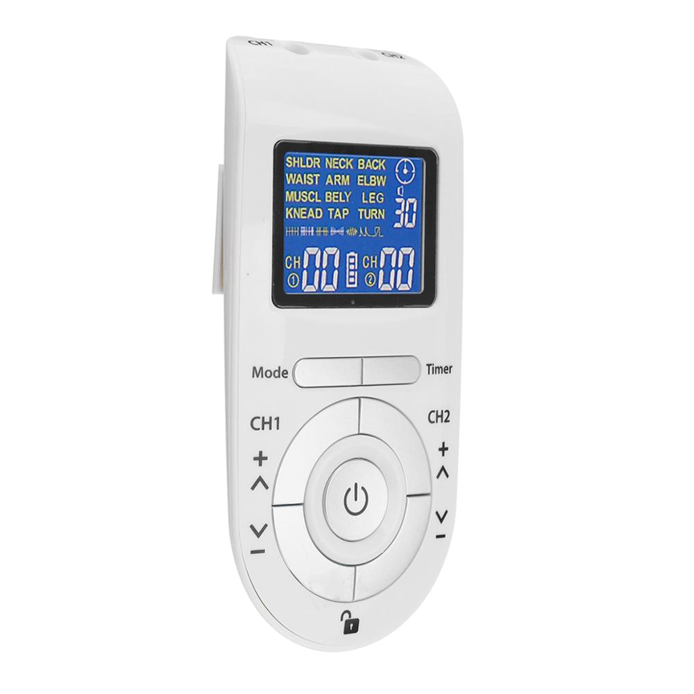 Electric Stimulation Tens Machine Unit 4 Electrodes Pads Pain Relief Digital Therapy Massager EMS Electroestimulador