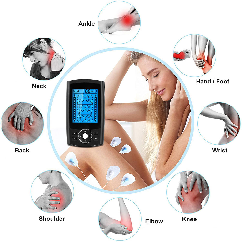 24 Modes EMS Electric Muscle Therapy Stimulator 2 Output Channel Tens Unit Machine Physiotherapy Pulse Body Massager