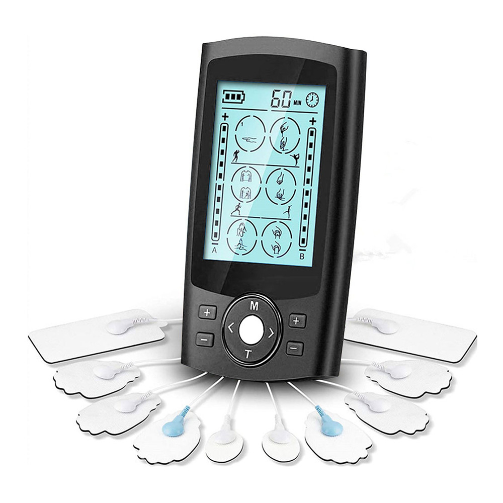 24 Modes EMS Electric Muscle Therapy Stimulator 2 Output Channel Tens Unit Machine Physiotherapy Pulse Body Massager