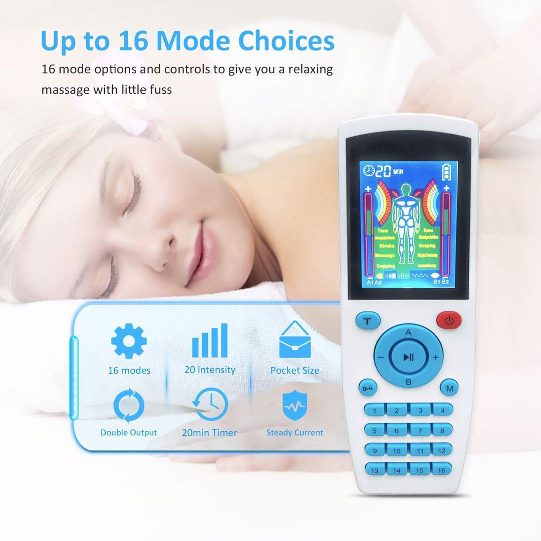 16 Modes TENS Acupuncture Therapy Body Massager 4 Channel Electric EMS Muscle Stimulator Pulse Physiotherapy Machine Pain Relief