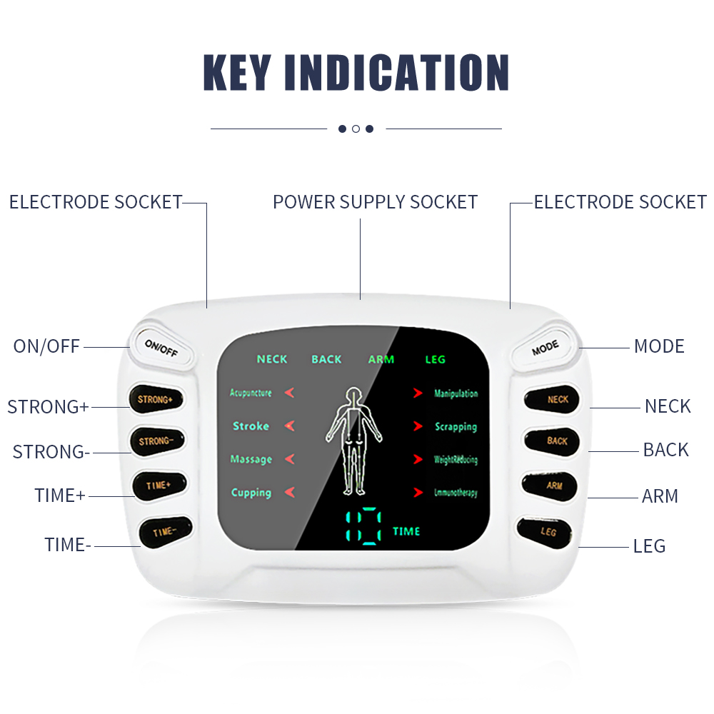 EMS Electric Tens Machine Body Massager Acupuncture Digital Therapy Muscle Stimulator Electrostimulator Full Body Neck Massage