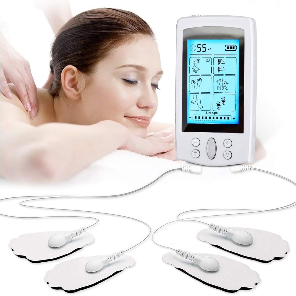 EMS TENS Body Massage Machine Electronic Pulse Massager Muscle Stimulator for Back Neck Stress Pain Relief Therapy Rechargeable