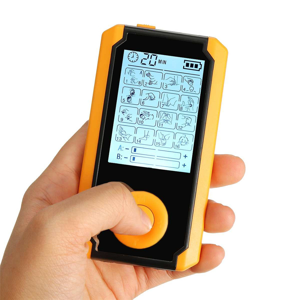 16 Modes Electric Pulse TENS Unit Low Frequency Physiotherapy Device Full Body Massager with 4 Electrode Pads for Pain Relief