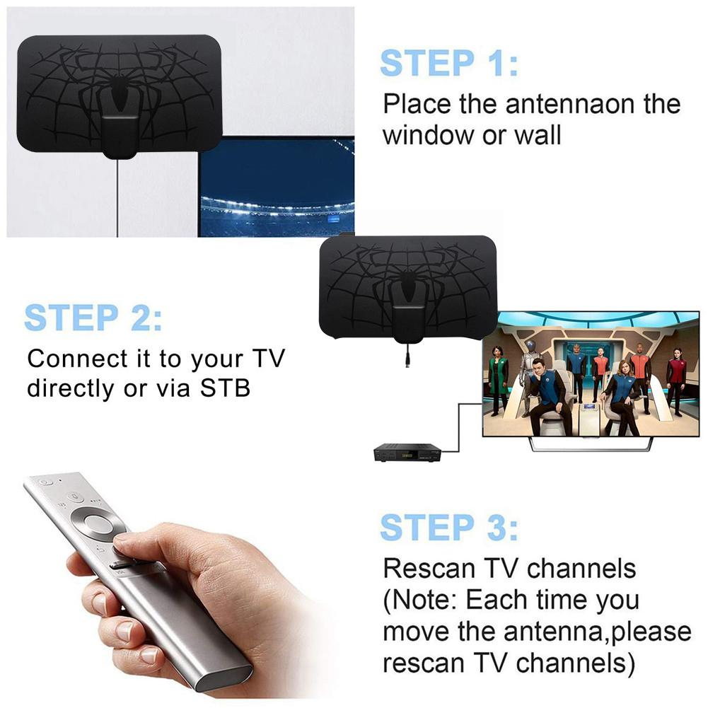 4K Digital HDTV Indoor TV Antenna With Amplifier Signal Booster TV Radius Surf Fox Antena HD TV Antennas Aerial