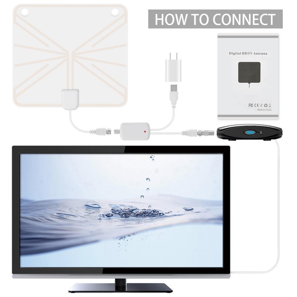 Newest Indoor HDTV Antenna Receiving ATSC Mini HD Digital TV Antenna 960 Mile 4K 1080P Digital Satellite Receiver VHF UHF DVB-T2