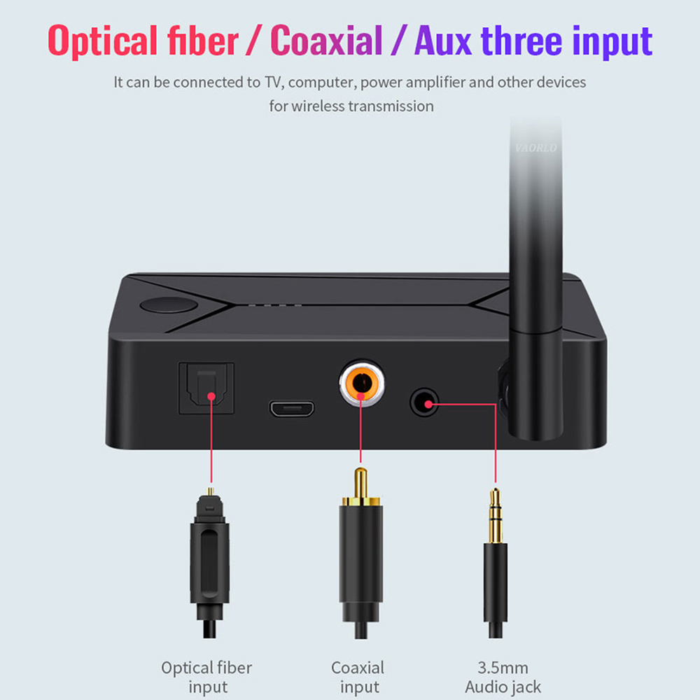 Bluetooth 5.0 Audio Transmitter USB Dongle 3.5mm RCA AUX Coaxial Optical Stereo Music Wireless Adapter For TV PC Speaker