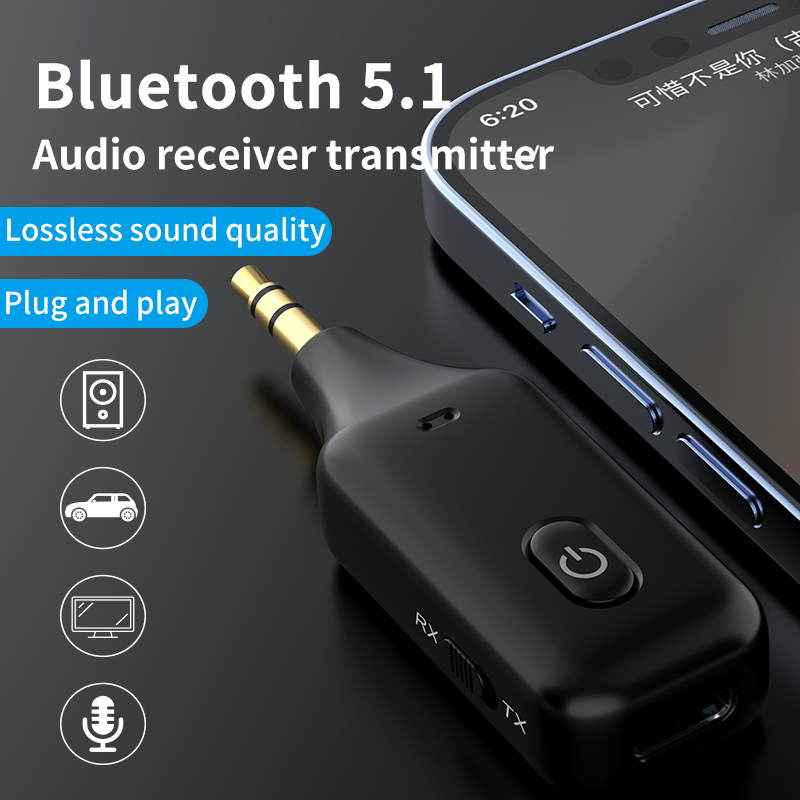 2 in 1 Wireless Bluetooth 5.0 Receiver Transmitter Adapter 3.5mm Jack For Car Music Audio Aux A2dp Headphone Reciever Handsfree