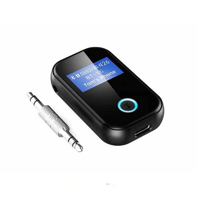 LCD Display 3.5mm AUX Stereo Wireless Adapter Bluetooth 5.0 Audio Transmitter Receiver For Car Speaker Headphone Music Adapter