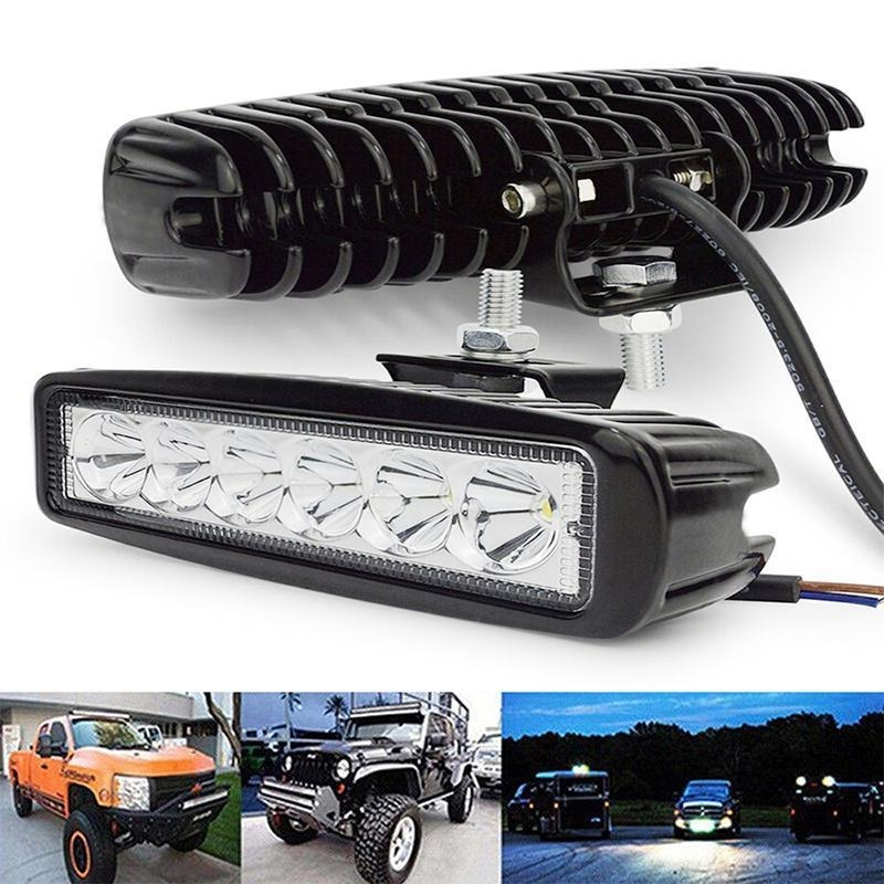 6 LED 18W 12V Car Work Lights DRL Spotlight Offroad SUV Truck Driving Headlights Energy Saving Emergency Lamps