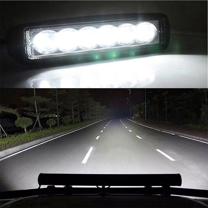 6 LED 18W 12V Car Work Lights DRL Spotlight Offroad SUV Truck Driving Headlights Energy Saving Emergency Lamps
