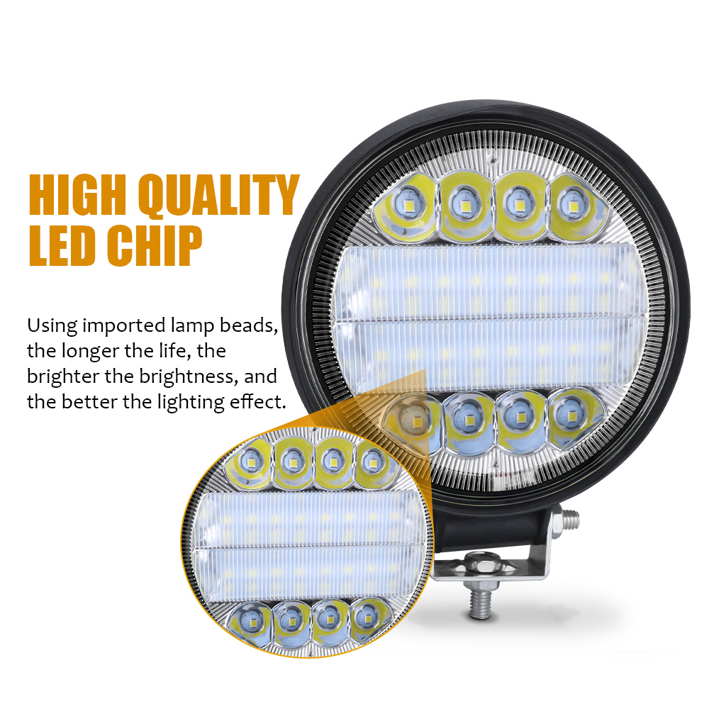 1pc Led Work Light Bar 72W 24 barra Round Spotlight DRL Car Light For led bar offroad SUV ATV Truck Excavator White Amber