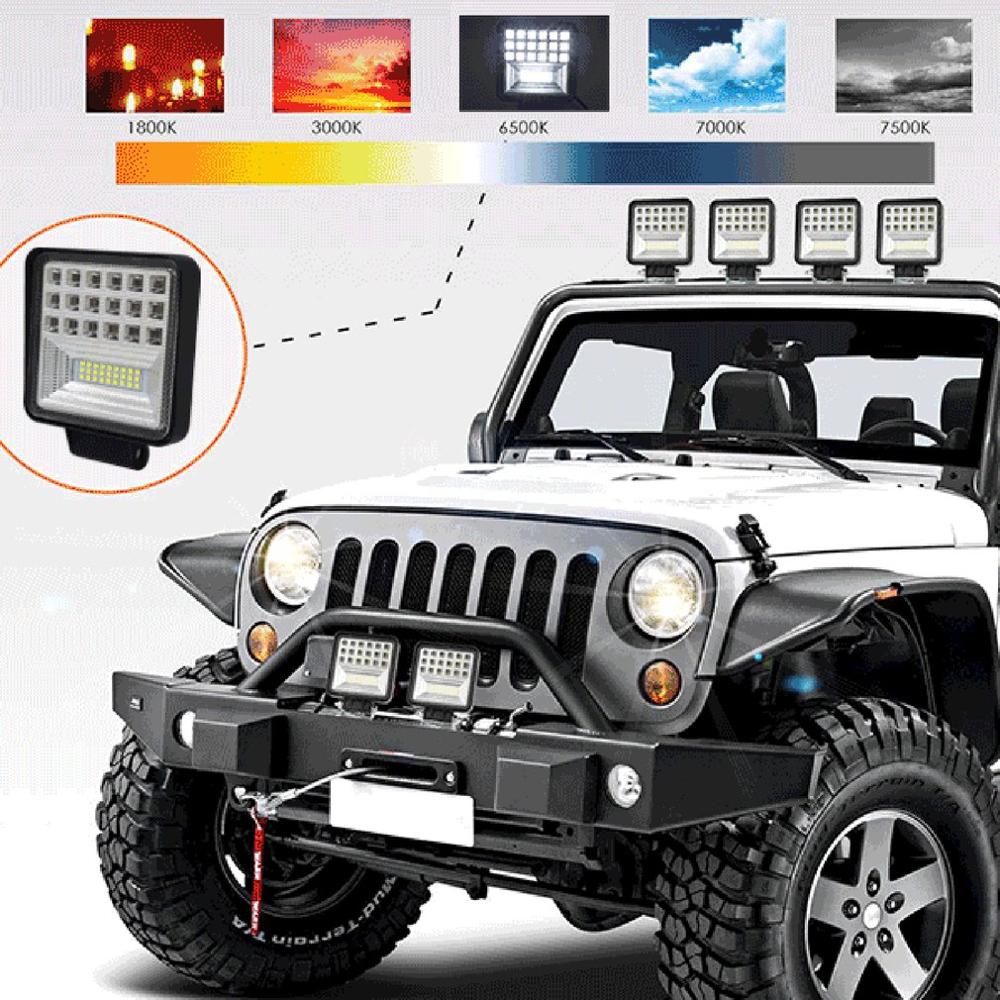 Car led square 126w work light auxiliary truck off-road motorcycle maintenance spotlight bright durable lights