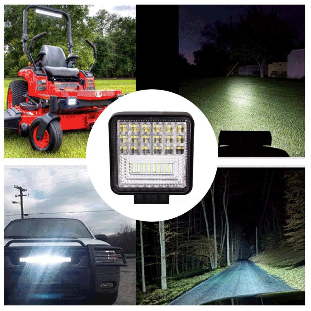 Car led square 126w work light auxiliary truck off-road motorcycle maintenance spotlight bright durable lights