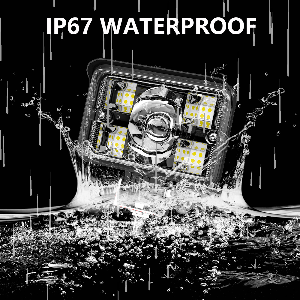 1pc Car LED Light Bar Lens Fog Light Truck Motorcycle Headlight 3 Inch 70w Two-color Spotlight Work Light Led Driving Lights