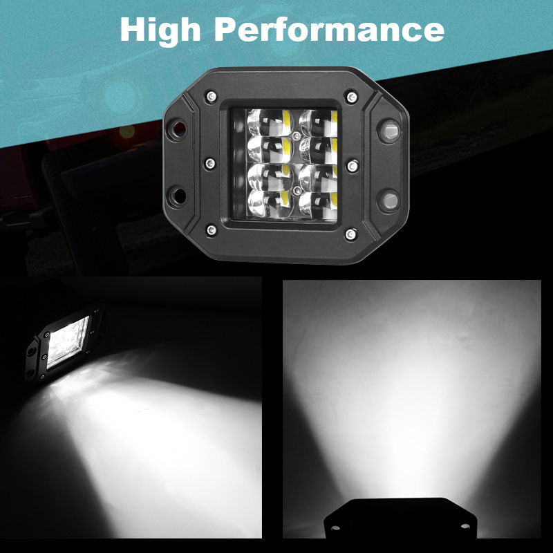 2pc 5 inch 24W6D lens LED small square light For Car Flush Mount LED Work Light Bar  Truck Offroad Boat Atv Spot Beam LED Pods Driving Fog Light