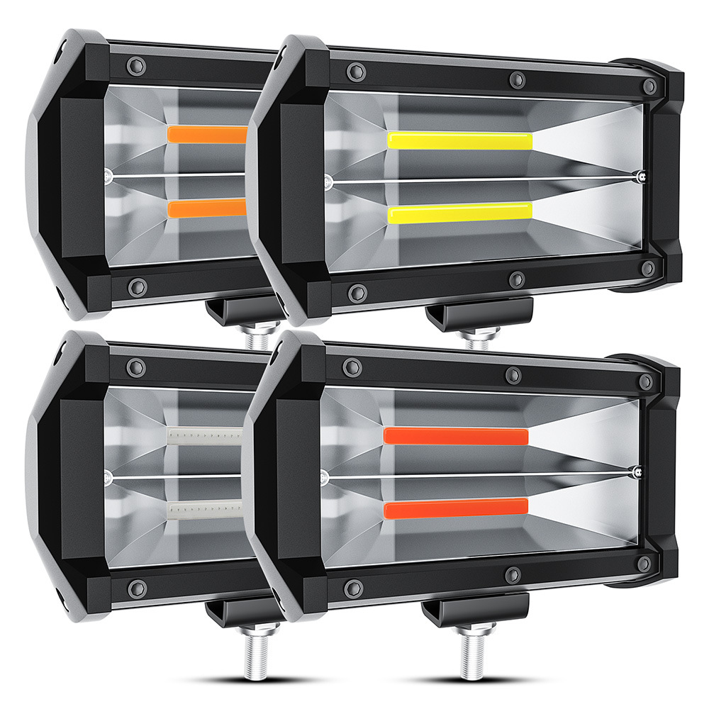 5" ATV LED Lights Offroad Led Work Light 72W 2-row COB Led Flood Beam Light Car Tractors Trucks Led Light Bar