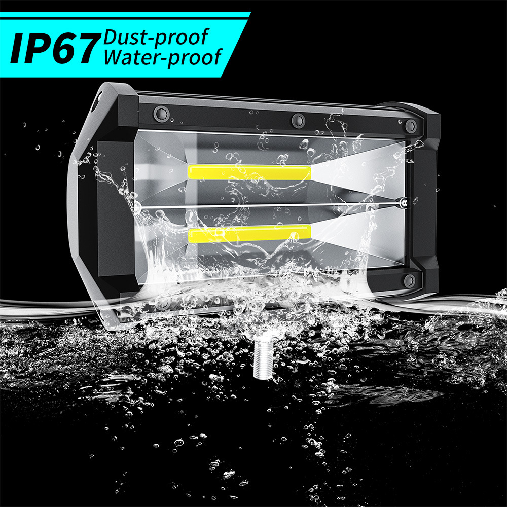 5" ATV LED Lights Offroad Led Work Light 72W 2-row COB Led Flood Beam Light Car Tractors Trucks Led Light Bar