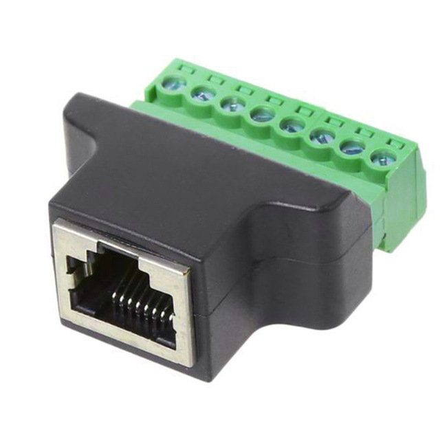 1pair rj45 to screw terminal Block 8p connector ethernet rj45 Male Female to 8 pin screw terminal network adapter cable for CCTV DVR