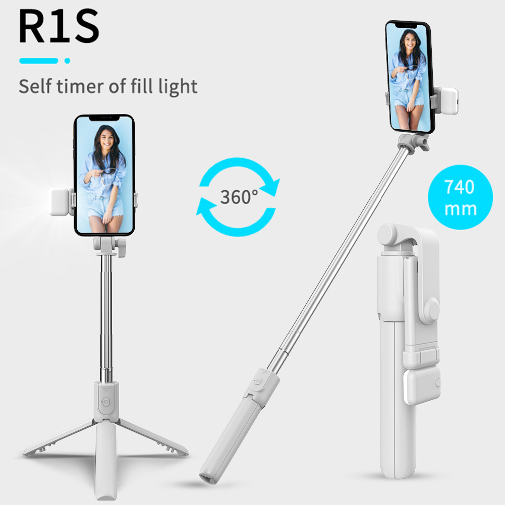 Wireless Bluetooth-compatible Selfie Stick with Led Ring Light Foldable Tripod Monopod For iPhone For Android Live Tripod