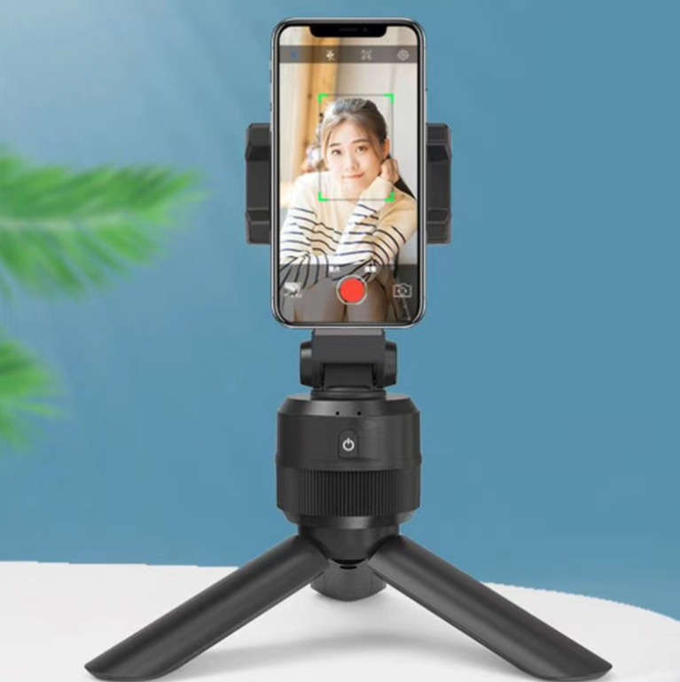 360 Degree Rotation Smart Face Tracking Selfie Stick Live Tripod Phone Holder For Vlog Video Smart Shooting Portable Black