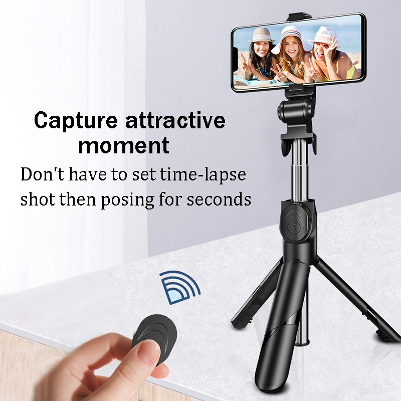 Bluetooth-compatible Selfie Stick 360 Rotating Live Streaming Phone Holder, Retractable and Portable Multifunctional Tripod