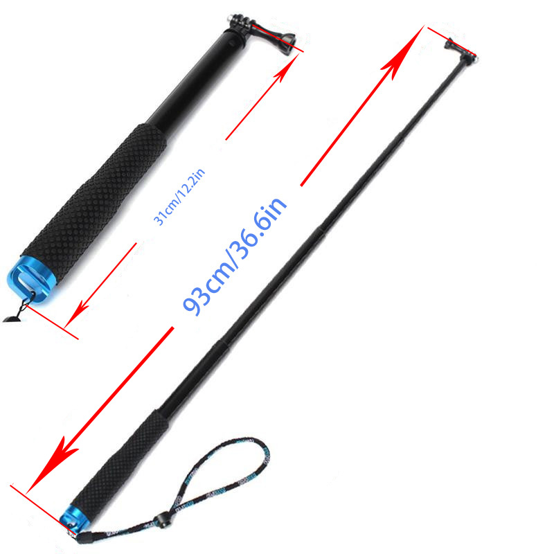 Go Pro 36 Inch Aluminum Alloy Waterproof Selfie Stick for Gopro 10 9 8 7 6 5 4 3 Sj4000 Sj7 Yi 4K DJI OSMO H8 H9 Sports Camera Mobile Accessories