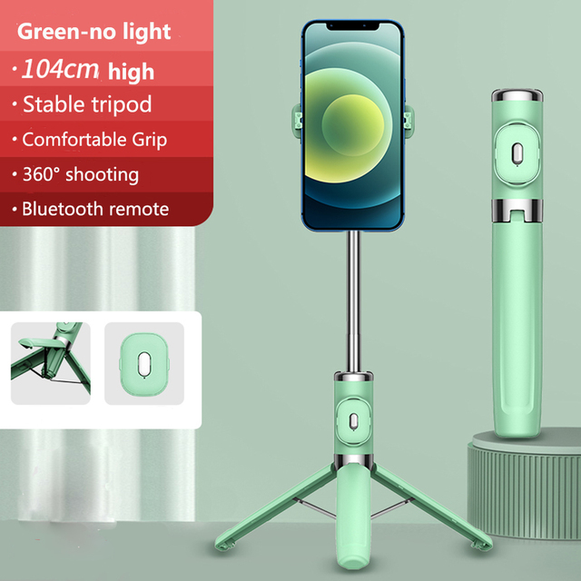 Bluetooth Handheld Smartphone Stabilizer Mobile Phone Selfie Stick with Fill Light Holder Tripod For iPhone Huawei Xiaomi
