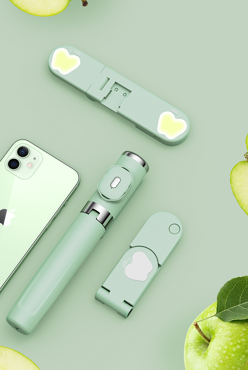 Bluetooth Handheld Smartphone Stabilizer Mobile Phone Selfie Stick with Fill Light Holder Tripod For iPhone Huawei Xiaomi