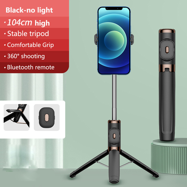 Bluetooth Handheld Smartphone Stabilizer Mobile Phone Selfie Stick with Fill Light Holder Tripod For iPhone Huawei Xiaomi