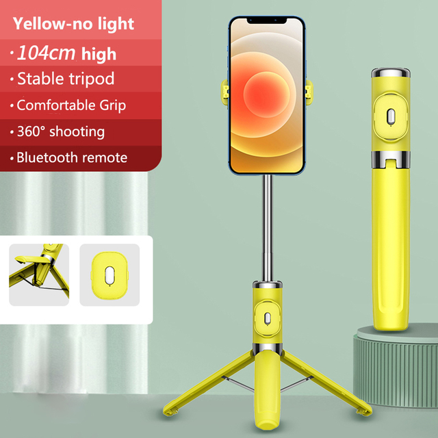 Bluetooth Handheld Smartphone Stabilizer Mobile Phone Selfie Stick with Fill Light Holder Tripod For iPhone Huawei Xiaomi
