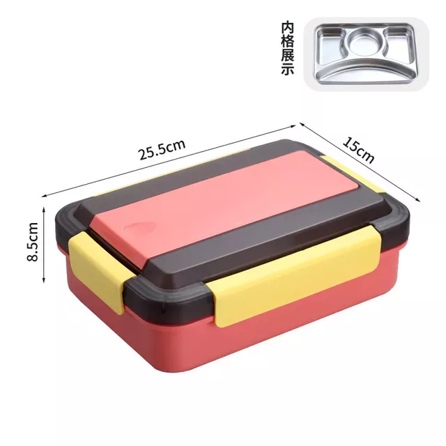 304 Stainless Steel Insulated Lunch Box Heated Portable Student Lunch Box Office Worker Lunch Box With Cutlery Sealed Lunch Box