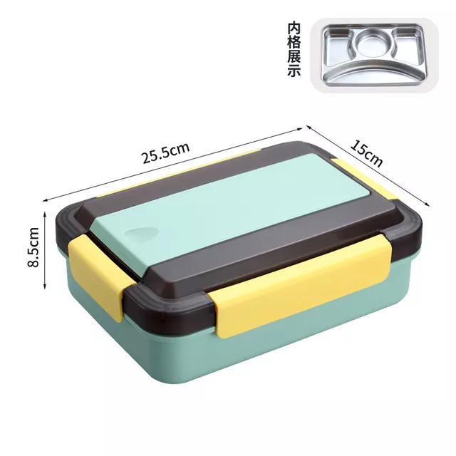 304 Stainless Steel Insulated Lunch Box Heated Portable Student Lunch Box Office Worker Lunch Box With Cutlery Sealed Lunch Box