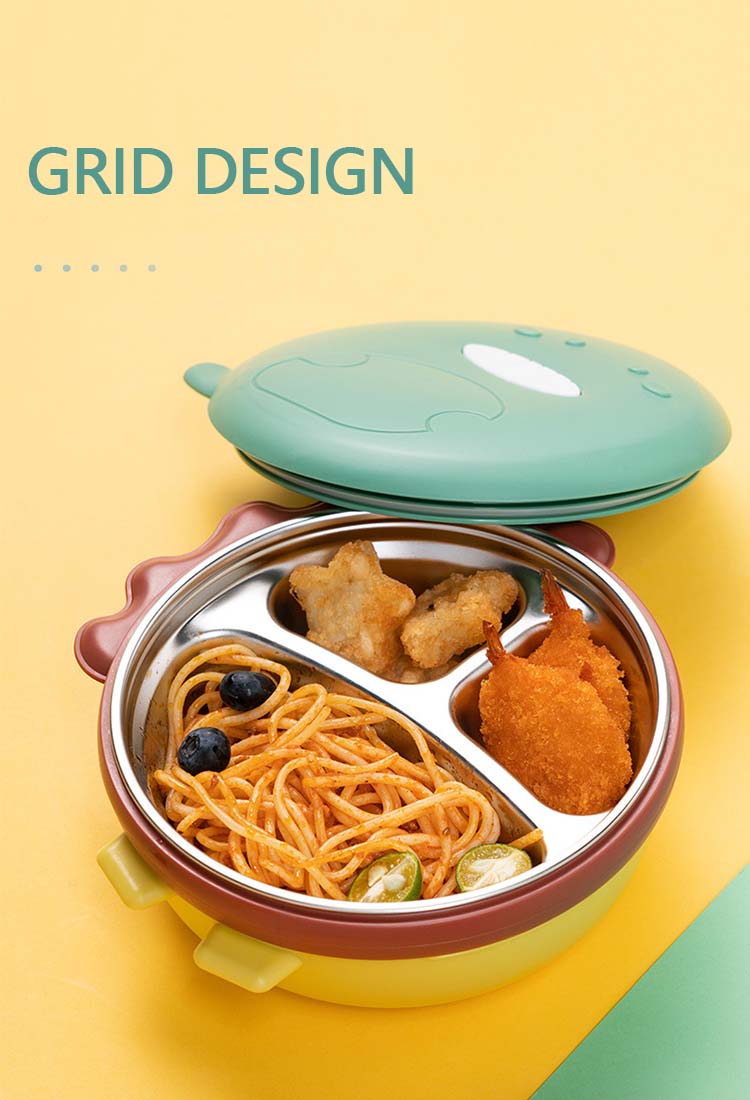 Kitchen & Dining room appliances 316 Stainless Steel Lunch Box for Kids Cartoon Dinosaur Partition Hot Water Insulation Bento Box Food Container