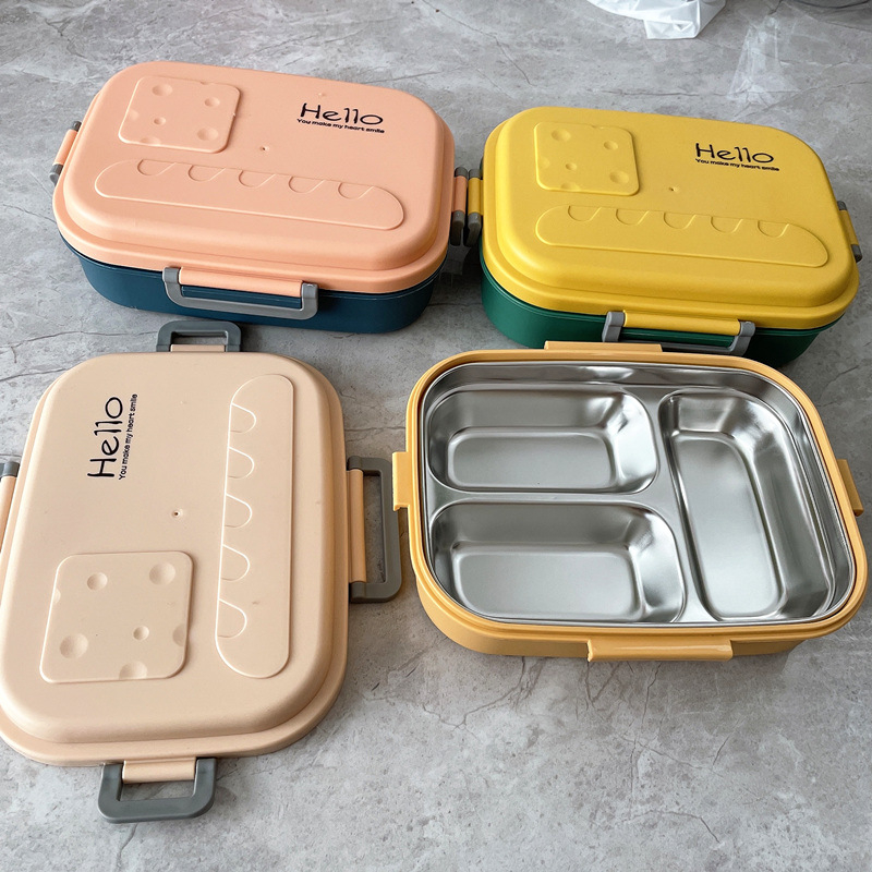 304 Stainless Steel Thermos Lunch Box  Bento Box Leakproof Japanese Style Food Container Thermal Lunchbox