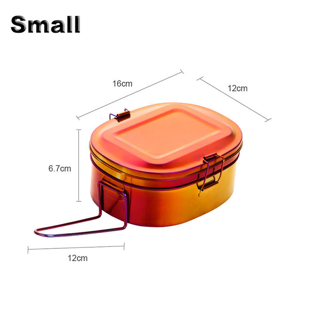 Kitchen & Dining room appliances 304 Stainless Steel Bento Double Layer Picnic Fruits Snacks Food Strong Container Metal Lunch Box