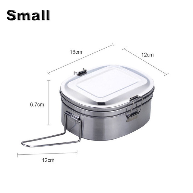 Kitchen & Dining room appliances 304 Stainless Steel Bento Double Layer Picnic Fruits Snacks Food Strong Container Metal Lunch Box