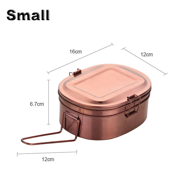 Kitchen & Dining room appliances 304 Stainless Steel Bento Double Layer Picnic Fruits Snacks Food Strong Container Metal Lunch Box