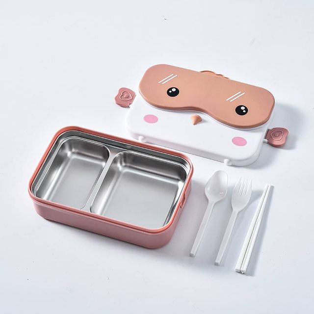 Kitchen & Dining room appliances Insulated Bento Box Cartoon Stainless Steel Compartment Lunch Boxes for Kids Microwavable School Dinnerware