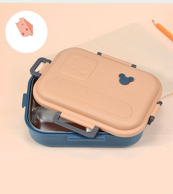 3 Grids Bento Box Stainless Steel Kids Insulated Lunch Box Large-capacity BPA-free Sealed Student Portable Food Container Kitchen Dining room appliances