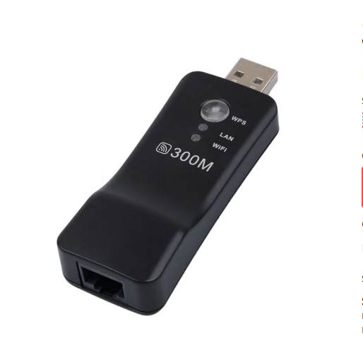 1Set 300Mbps Universal Wireless TV Wifi Adapter Network Card RJ-45 Wi-fi WPS Repeater AP Mode for Sony LG TV Dropship