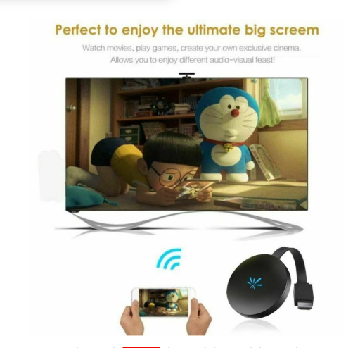 1080P 2.4G MiraScreen G6 Miracast WiFi Wireless Display HDMI TV Dongle Receiver+Cable