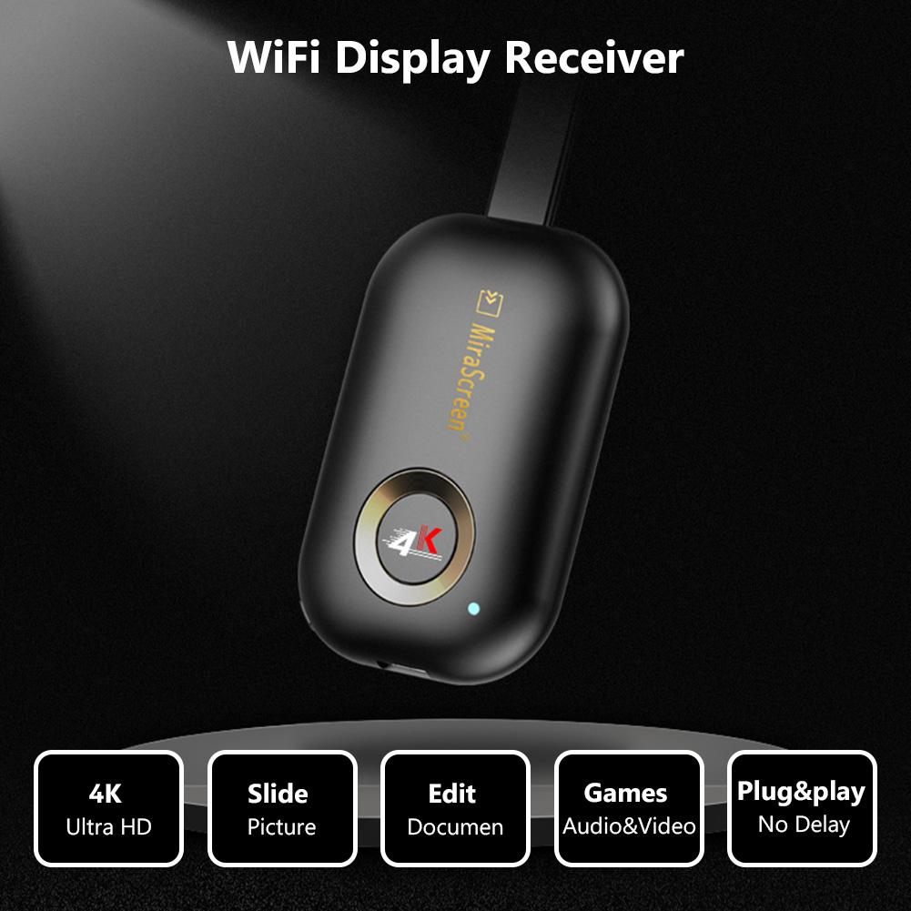 G9 Plus 2.4G/5G 4K Wireless HDMI-compatible H.265 Wifi Display Dongle Mirror Airplay DLNA Receiver for Projector HDTV
