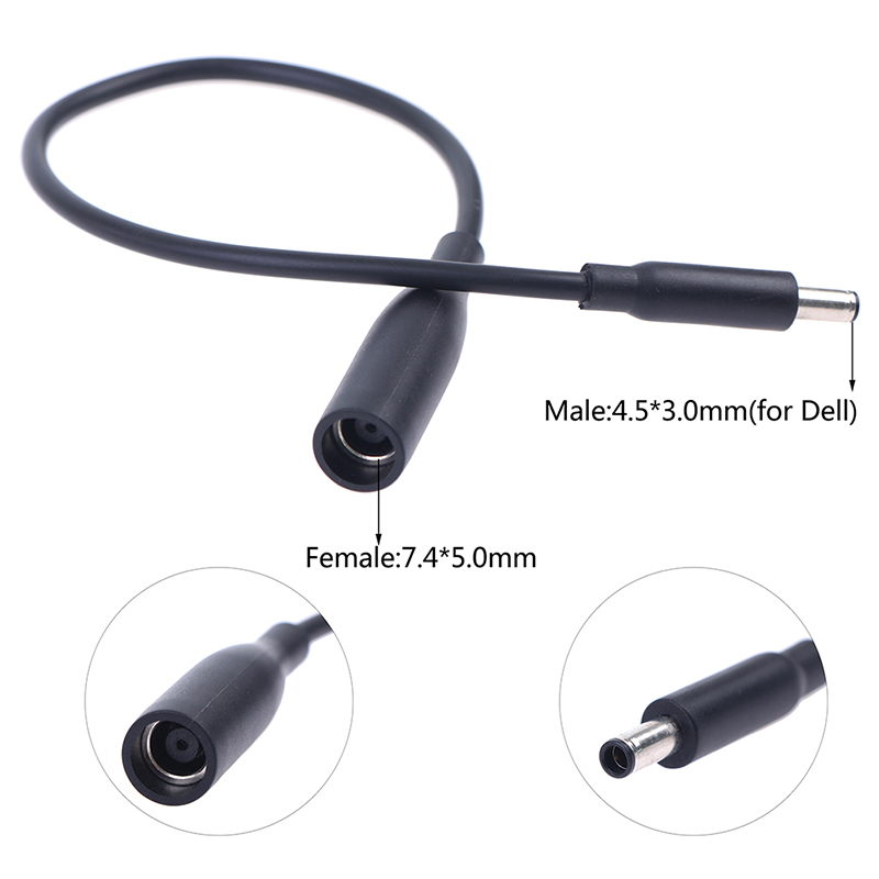 For Dell Laptop DC Power Charge Converter Adapter Cable Cord 7.4*5.0 to 4.5*3.0 mm Female